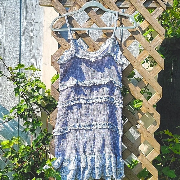 🧨NWT!  SIM & SAM FLORAL smocked tiered adjustable straps sleeveless dress SIZE M - Picture 1 of 14